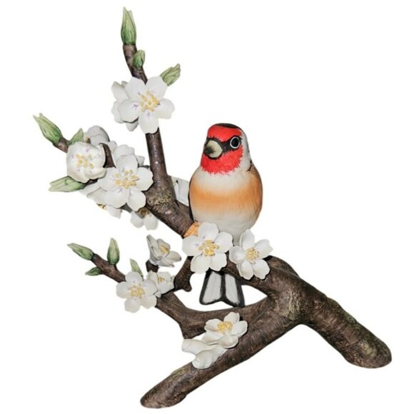 Franklin Porcelain RSPB European Goldfinch Porcelain Figurine 6.5 - Picture 1 of 8
